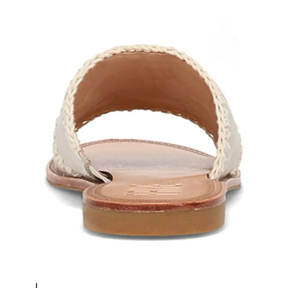 NEW Frye Women’s 6 1/2 Ava Crochet Suede Slides Sandals in Ivory NIB